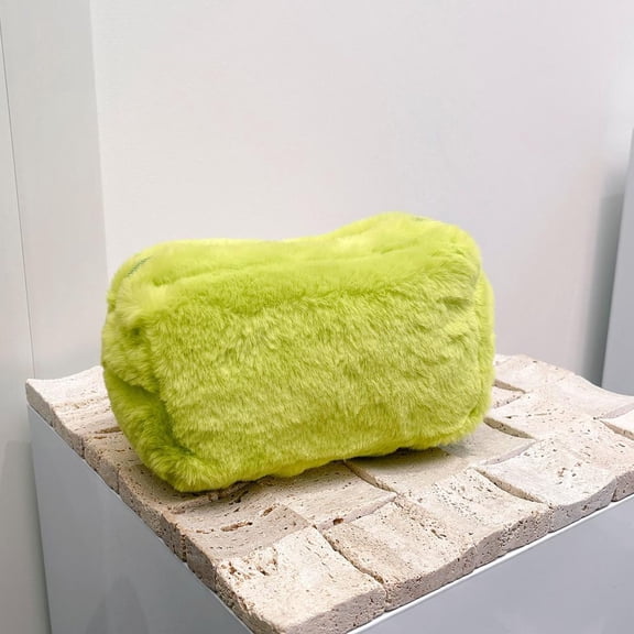 Cute Fluffy Faux Fur Makeup Bag - Large Capacity Cosmetic Pouch for Travel & Daily Use