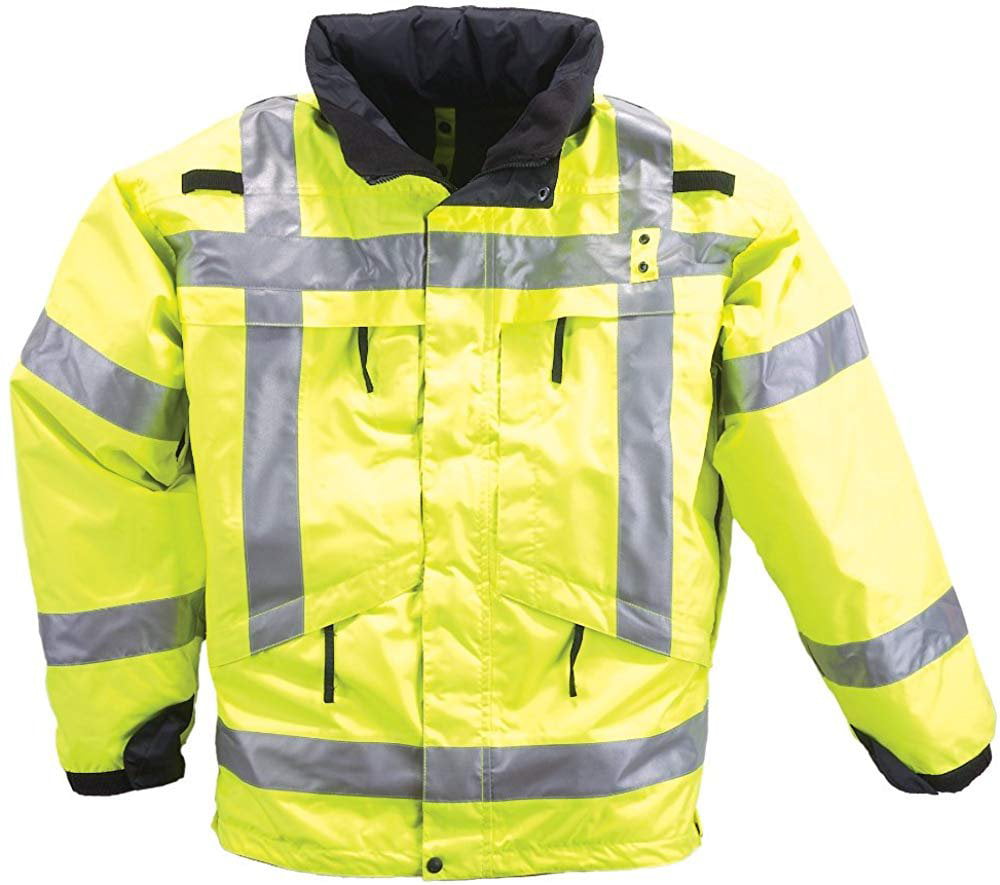 HI VIZ Parka Jackets Visibility Security Work Waterproof Coat Hi Vis Visibility 
