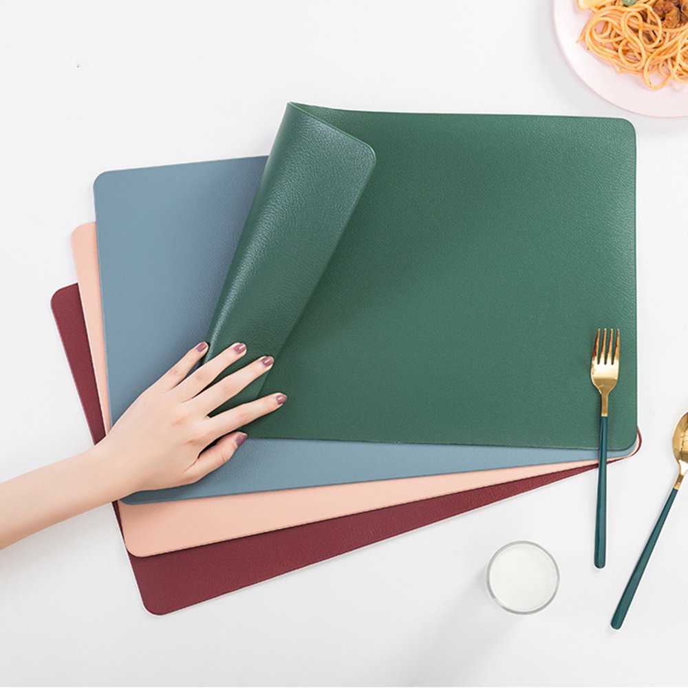 SPRING PARK Placemat Leather Table Mats Heat Resistant Easy to Clean