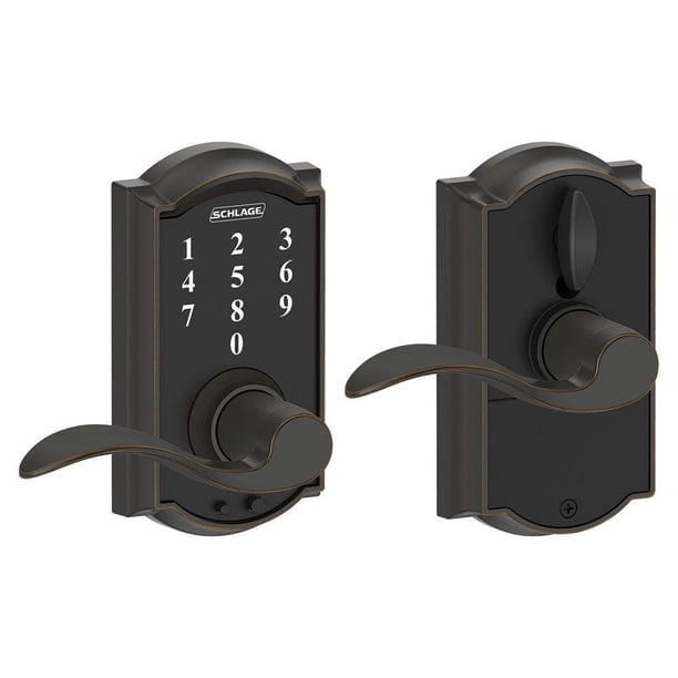 Pantalla táctil Camelot de Lock SCHLAGE, entrada sin llave, bronce envejecido