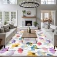 thumbnail image 3 of Large Area Rugs for Living Room Bedroom, Watercolor Flowers 6'x9' Rug Washable Carpet Runner Indoor Outdoor, Spring Floral Plants Country Non Slip Floor Mats Rug for Kitchen, Playroom, 3 of 8
