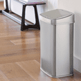 thumbnail image 3 of Nine Stars Automatic Trash Can, 13 Gallon Stainless Steel, Motion Sensor Hands-free Soft-close Lid Garbage Bin, Silver, 3 of 7