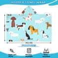 thumbnail image 2 of Cartoon Dog Hooded Bath Towel，60"x35" for Ages 3 To 12 Kids, Quick Dry Lightweight Soft Microfiber Hood Beach Towel Cover Up for Kids, 2 of 7