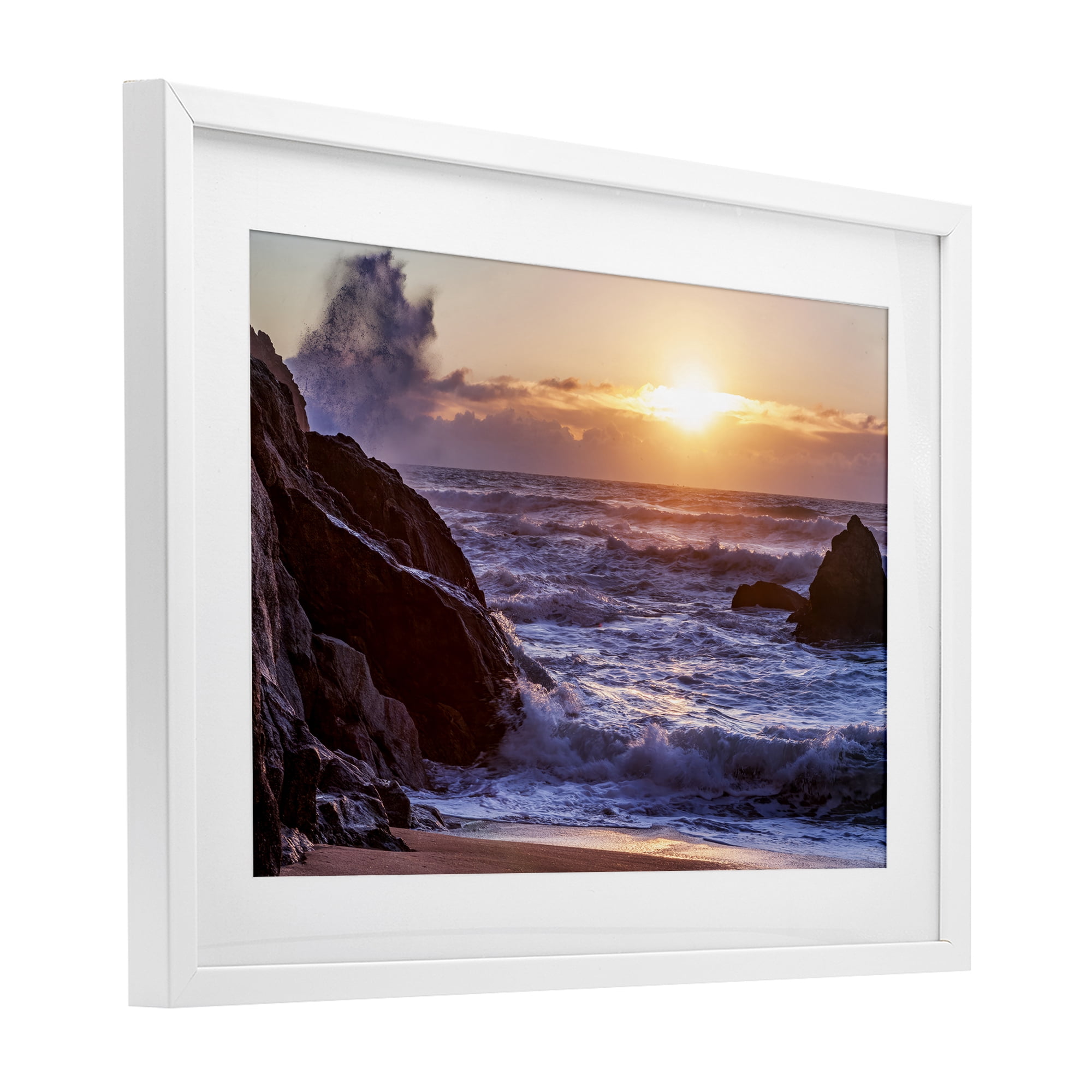 Stupell Industries Siren Song Rocky Shore White Framed Print Under Glass, design by Shelley Carlisle
