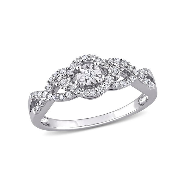 Miabella 1/4 Carat T.W. Diamond Sterling Silver Infinity Promise Ring