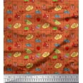 thumbnail image 1 of Soimoi Crepe Silk Fabric Mix Fruits Printed Craft Fabric by The Yard 42 Inch Wide, 1 of 3