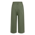 thumbnail image 3 of Wide Leg Cropped Pants for Women Casual Travel Work Sweatpants Loose Fit Summer Trousers with Drawstring Waist and Pockets, 3 of 5