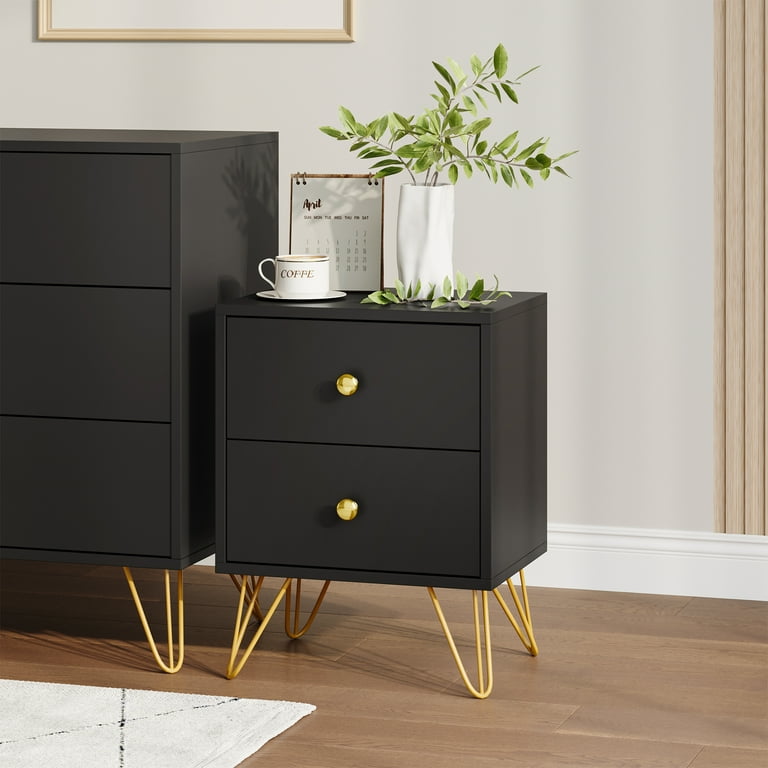 walmart black dresser set Kappesberg Cambridge 4-Piece Black Modern Bedroom Furniture Set with 6-Drawer Dresser, 3-Drawer Chest, and 2 Nightstands