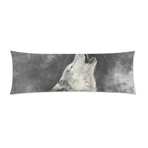 YUSDECOR Cool Wolf Body Pillow Pillowcase Pillow Protector Cushion Cover 20x60 Inch