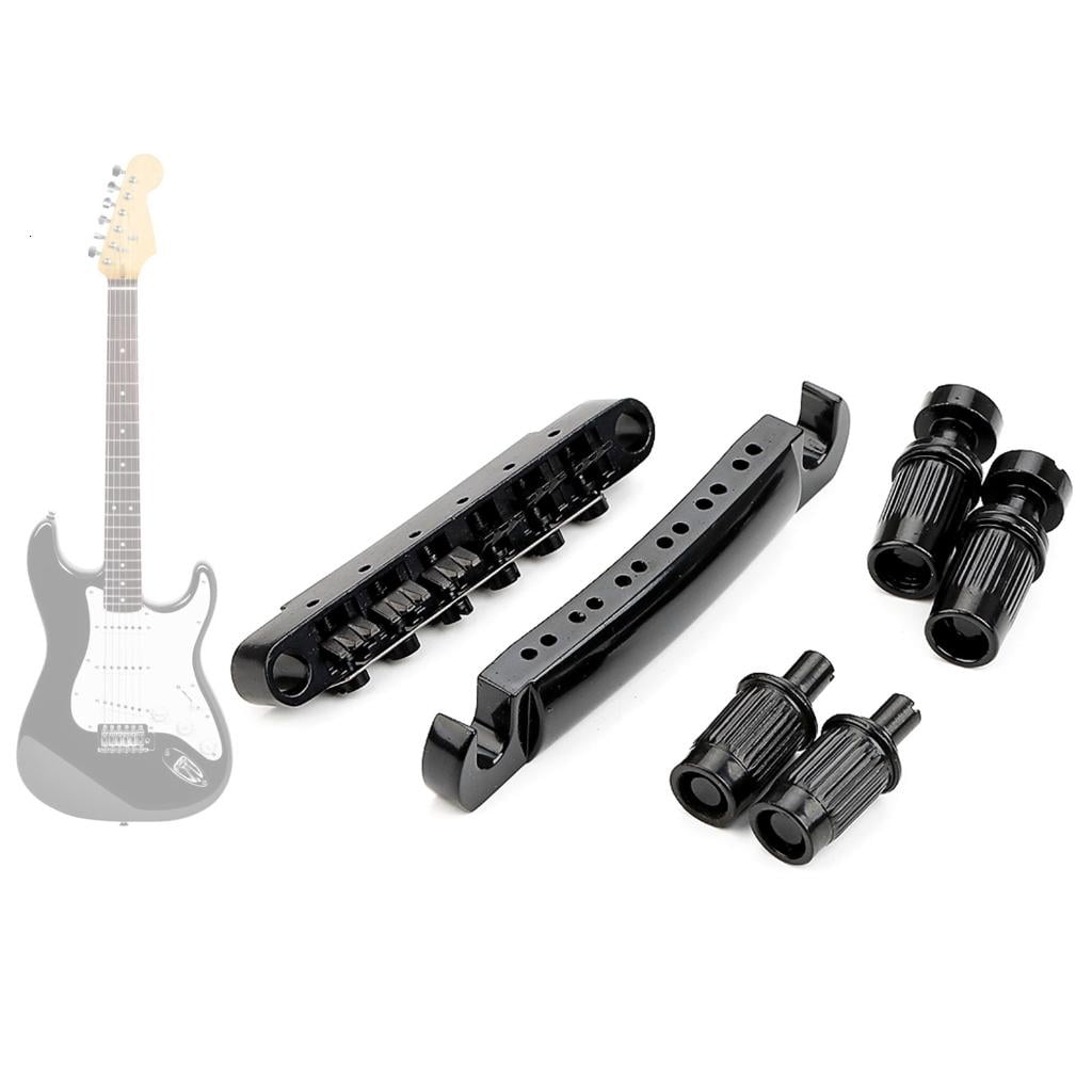 Yihuala Electric Guitar Bridge Tailpiece 12 String Saddle Bridge with Studs and Anchors Guitar Musical Instrument Part