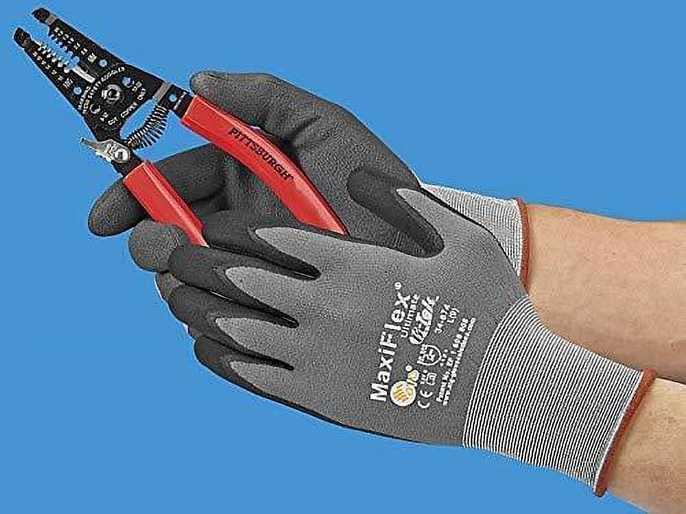 maxiflex 34-874 ultimate nitrile grip work gloves, large, 3 pair