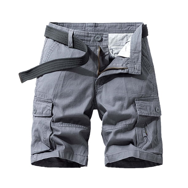 pstuiky Pantalones cortos para hombre, Pantalones cortos cargo de talla grande para hombre, con múltiples bolsillos, holgados, para playa y verano Pantalones cortos de entrenamiento