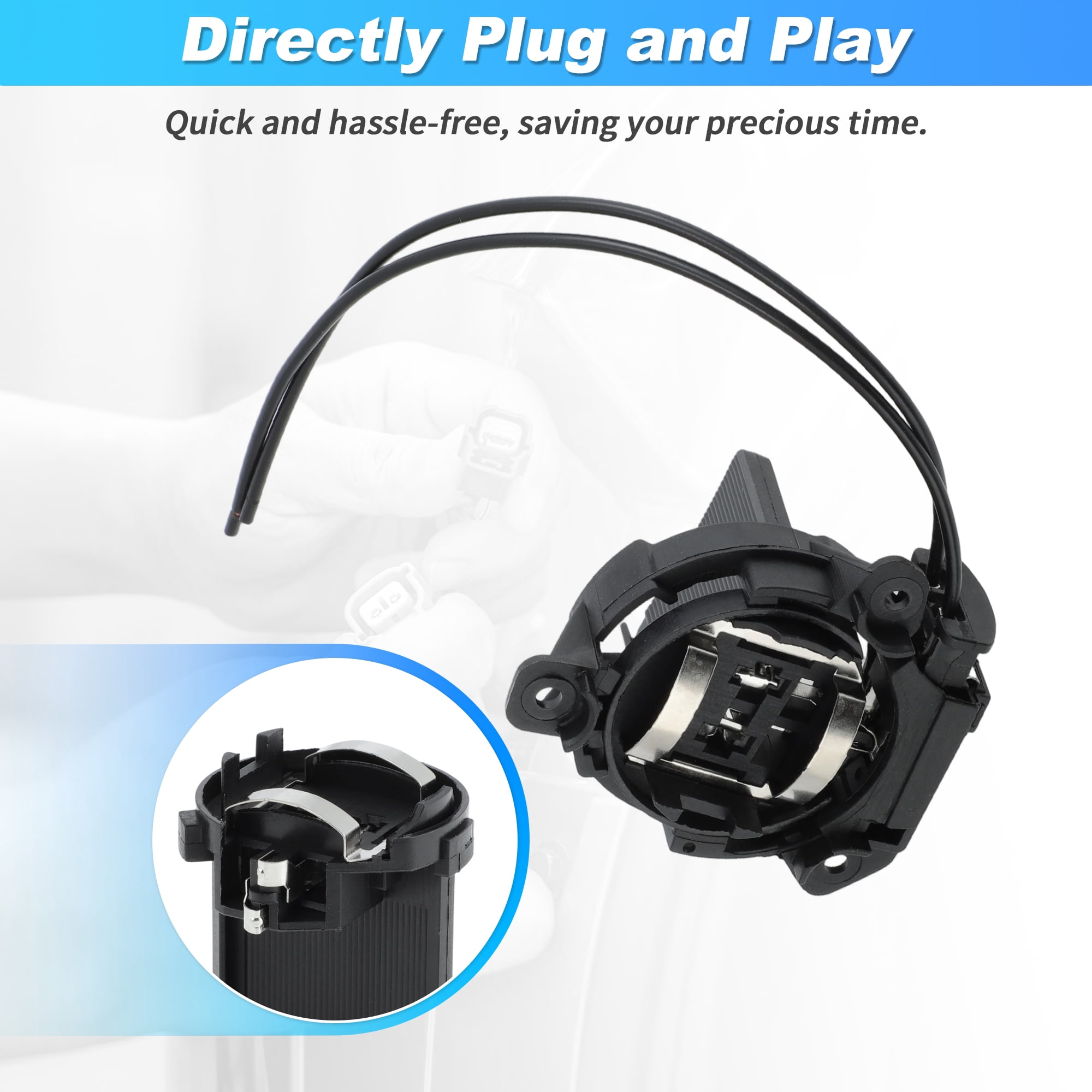Unique Bargains H7 Headlight Bulb Socket Adapter Wiring Kit for Volkswagen Golf GTI