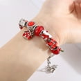 thumbnail image 4 of Pulsera navideña para mujer, pulsera colgante con dije de cuentas navideñas, pulsera de cadena de serpiente, regalo de joyería navideña, 21 cm, 4 of 7