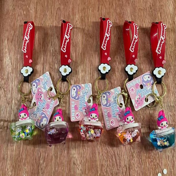 LLavero de arena movediza relleno de líquido kt cat ilo Sanri o, llavero líquido flotante kawaii de hello kitty acrílico bonito, novedad