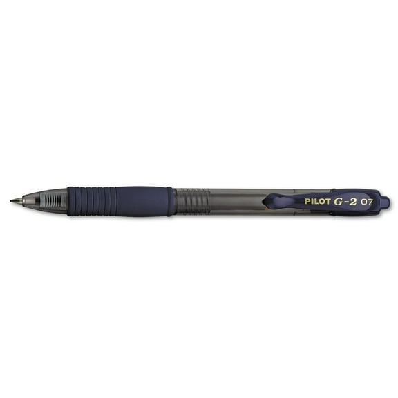 G2 Premium Gel Pen, Retractable, Fine 0.7 Mm, Blue Ink, Smoke Barrel, Dozen