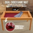 thumbnail image 5 of Board Game Table with Removable Top, Heirloom-Quality Solid Wood Dining & Gaming Table for 4–6 Players, Neoprene Play Mat, Leaf Storage Rack, 6 Cup Holders & Trays, 54" x 31" Big Play Area, Nature, 5 of 10