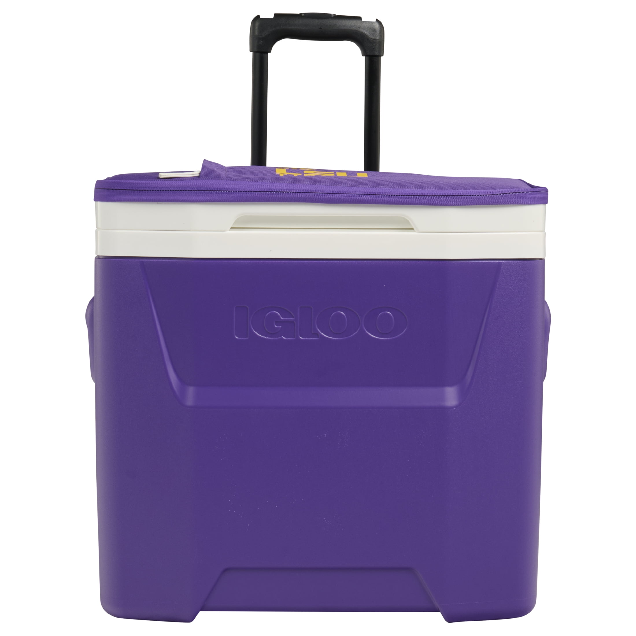 University of LSU Tigers 28 QT Laguna Soft Top Wheeled Cooler by Igloo, Purple