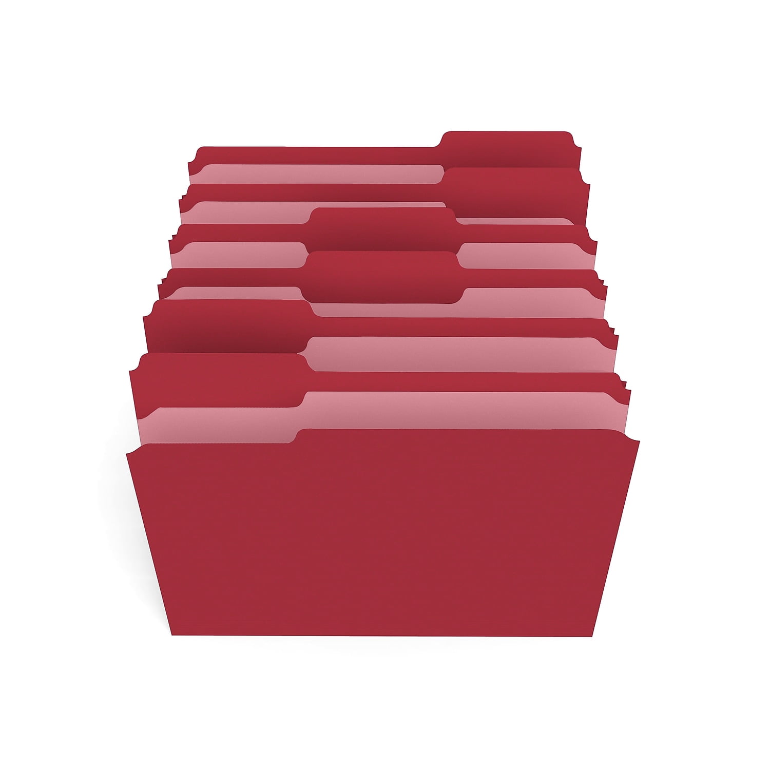 Staples Colored File Folders w/ Reinforced Tabs Letter 3 Tab Red 100/Box TR508978/13846