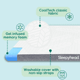 thumbnail image 3 of Sleepyhead 2-Inch Twin XL Gel Mattress Topper with Washable Cover - College Dorm Room Essential, 3 of 8