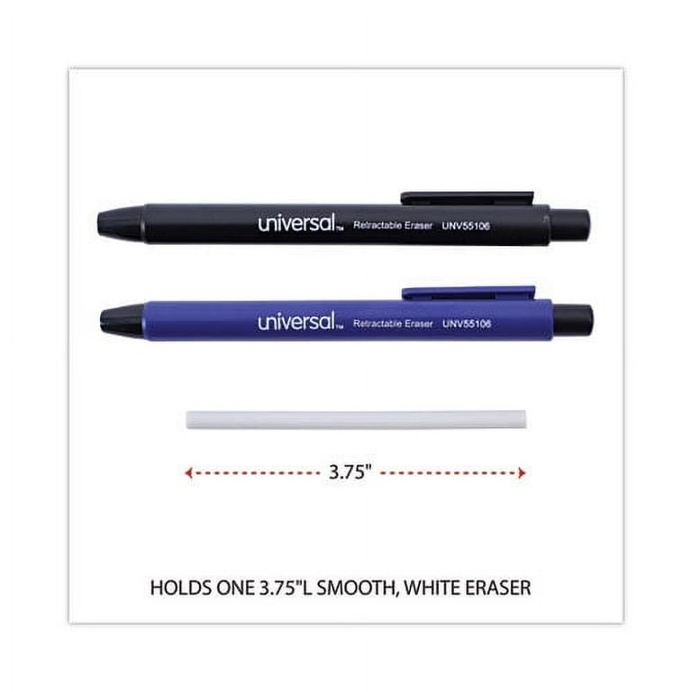 Pen-Style Retractable Eraser, For Pencil Marks, White Eraser, Assorted Barrel Colors, 6/Pack Pen-Style Retractable Eraser, For Pencil Marks, White Eraser, Assorted Barrel Colors, 6/Pack