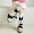 thumbnail image 4 of CPNG Winter Warm Leg Warmers High Lolita Bow Colorblock Leg Sleeve Socks for Girls Kawaii Knitted Legwarmers Cute Soft Socks Accessories Kids Fashion Socks, 4 of 6