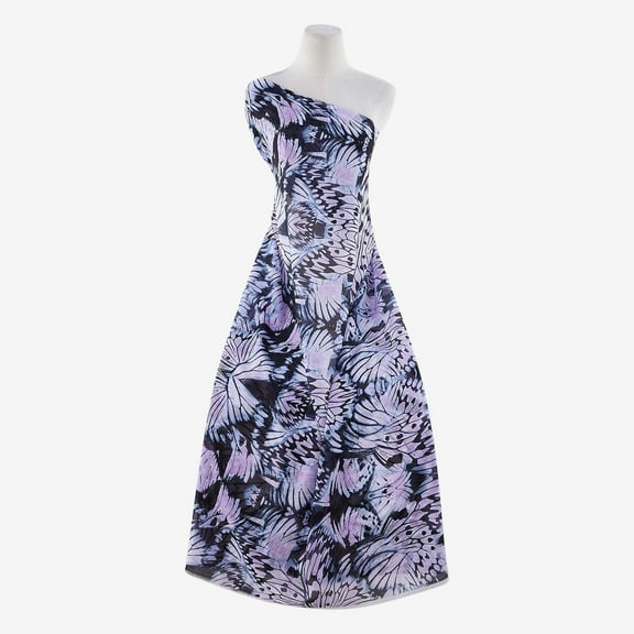 Zelouf Butterfly Print Hmc  , Sewing, DIY, Crafts Fabric by the Yard, Lilac Combo, 3 Yard