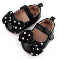 thumbnail image 5 of Baby Girls PU Leather Princess Polk Dot Bowknot Wedding Baptism Prewalker Crib Shoes, 5 of 5