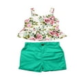 thumbnail image 3 of PENGXIANG Toddler Girls Floral Print Cropped Tops+Solid Color Shorts Clothes Set, 3 of 8