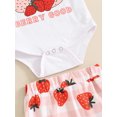 thumbnail image 6 of Bagilaanoe 2pcs Newborn Baby Girl Shorts Set Short Sleeve Letter Print Romper Tops + Ruffled Shorts + Headband 3M 6M 12M 18M Infant Casual Summer Clothes, 6 of 8