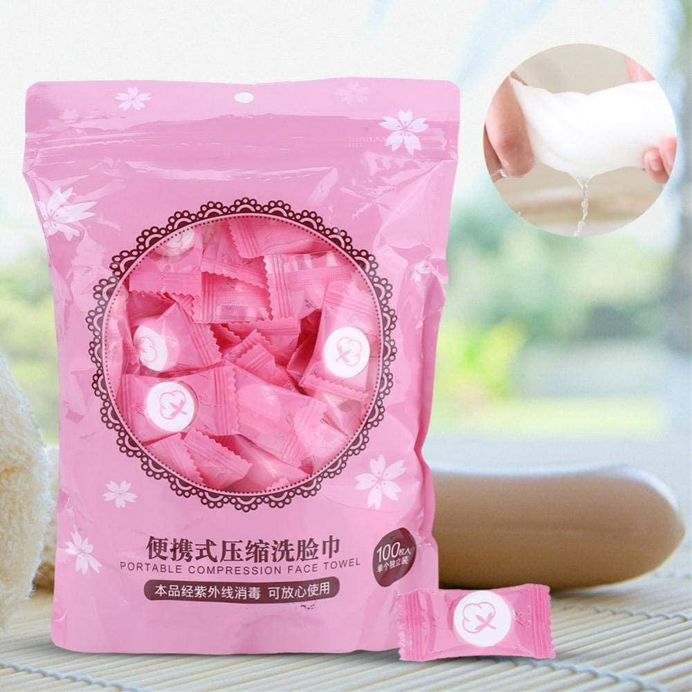 Jinsinto pack Compressed Towels Non-Woven Cotton Travel Towels Compact Magic Disposable Multi-use Travel Activities Outdoor Home Paper Wipes (100pcs)