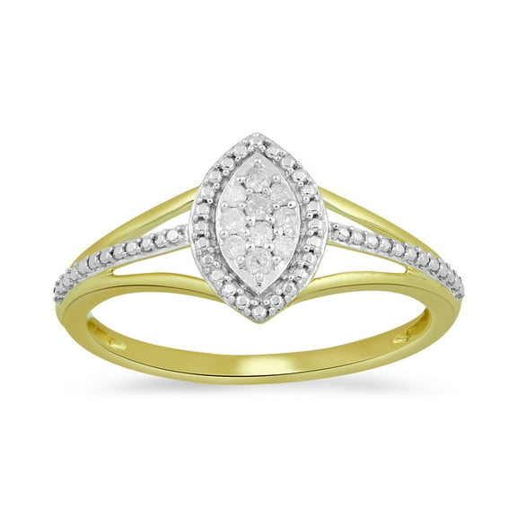 Brilliance Fine Jewelry Fashion Ring 1/10 Ct. T.W 10K Yellow Gold for Women