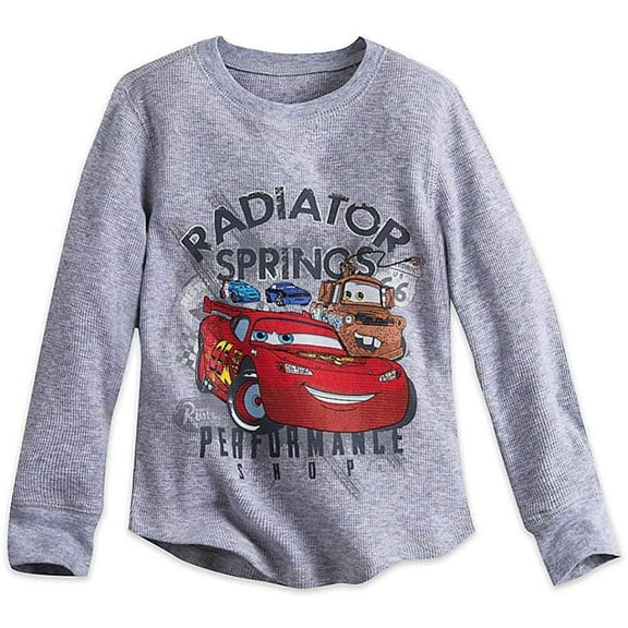 Disney Store Cars Lightning McQueen Long Sleeve Thermal Shirt Boy Size 5/6
