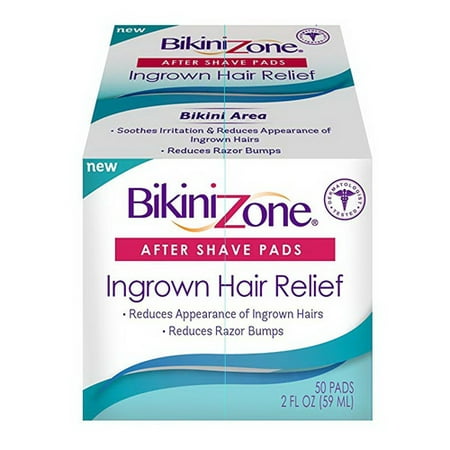 Bikini Zone Ingrown Hair Relief Afer Shave Pads, 50