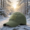 thumbnail image 4 of Patch Baseball Cap for Men Ripstop Hook-and-Loop Operator Hat for Outdoor Olive Green Free Size, 4 of 6