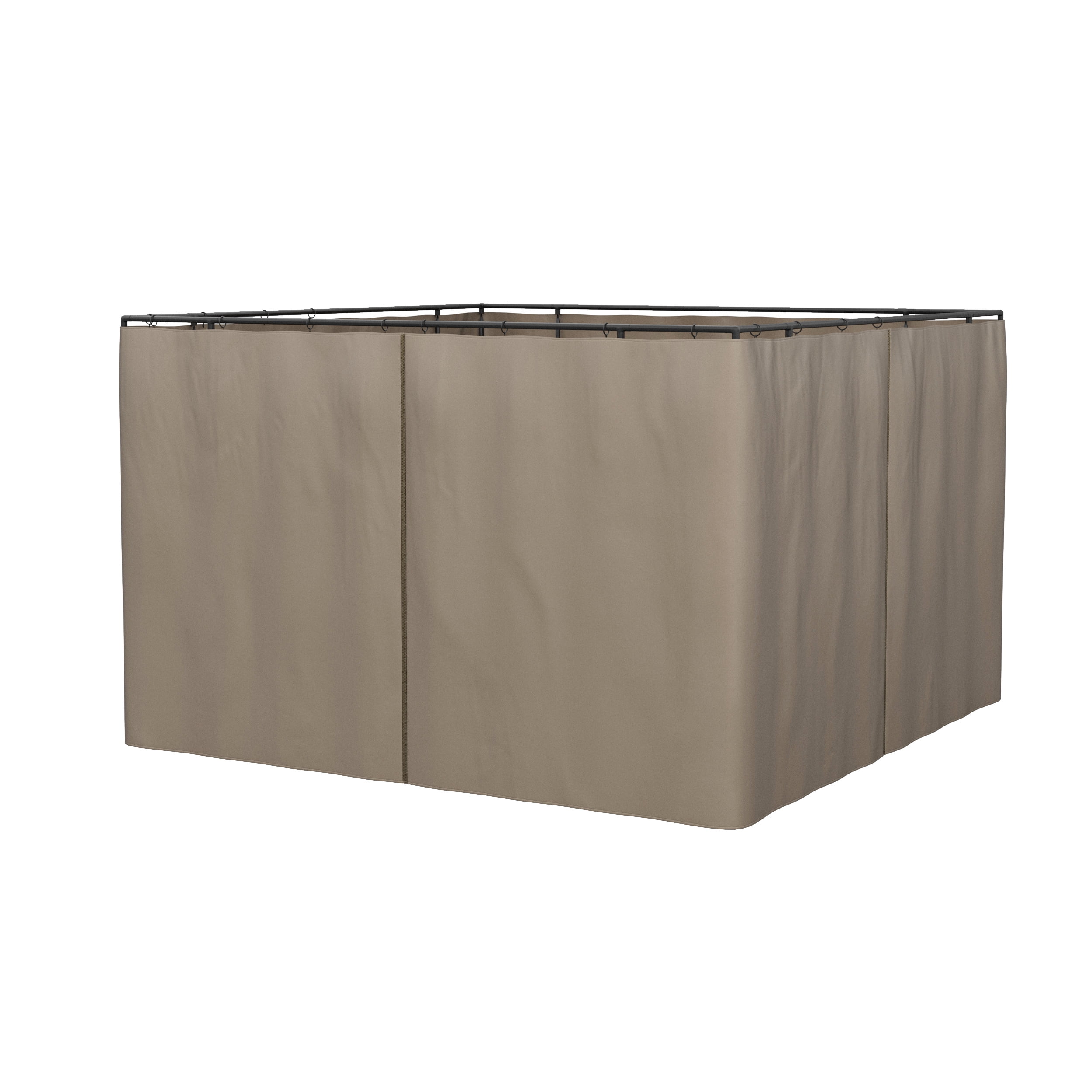 Outsunny 10' x 12' Universal Gazebo Sidewall Set with 4 Panels Beige Hooks/C-Rings Included for Pergolas & Cabanas 