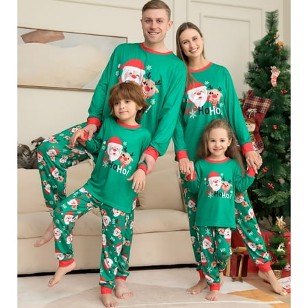 

HAWEE Family Christmas Pajamas Matching Sets Cute Printed Top + Pants Sleepwear Holiday PJs for Women/Men/Kids/Couples Pet Dog