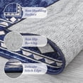 thumbnail image 4 of Washable Runner Rug 5x7 Christmas Runner for Hallway Non Slip Bath Mat Low Pile Kitchen Carpet Non Shedding Modern Border Runner for Bedside Laundry Entrance Hall, Blue, 4 of 6