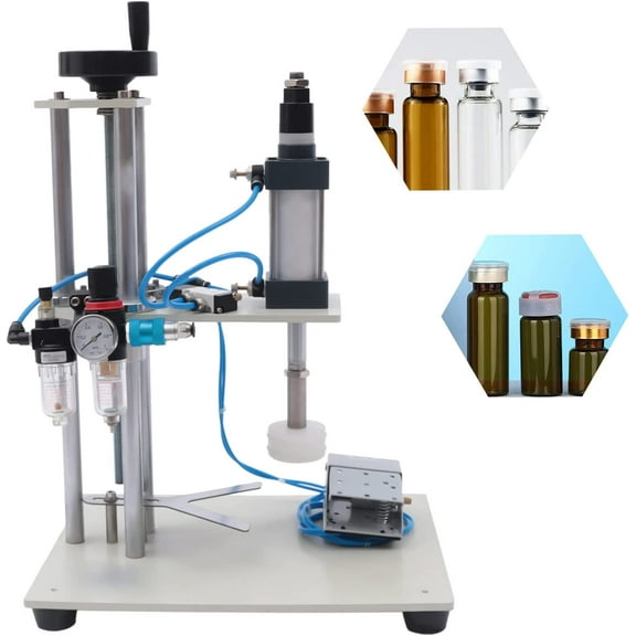 Miumaeov Pneumatic Capping Machine,Bottle Cap Screw Capping 0-11.81 inches Bottle Height, Capper Metal Crimper for Wine Bottle Sealing