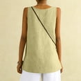 thumbnail image 5 of dgysar Women's Cotton Linen Camisole, Loose Fit Sleeveless Versatile Bottoming Top with Pocket Yellow size M, 5 of 6
