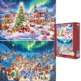 thumbnail image 1 of Puzzle Pixlora Christmas 1000 piezas para adultos, paquete de 2, 1 of 5