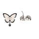 thumbnail image 1 of Reloj de pared de mariposa de acrílico con figuras de de cerámica, escultura decorativa de animal que no hace tictac para oficina, comedor, h, 1 of 8