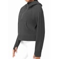 thumbnail image 5 of Osfvolr Womens' Hoodies Half Zip Long Sleeve Crop Pullover Sweatshirts with Pockets Thumb Hole  Color L, 5 of 8