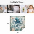 thumbnail image 4 of Nautical Octopus Cloth Napkins, Coastal Vintage Coral Starfish Ocean Washable and Reusable Dinner Napkins Set of 6, Table Napkin for Kitchen Party Birthday Wedding Hotel Housewarming 20"x20", 4 of 8