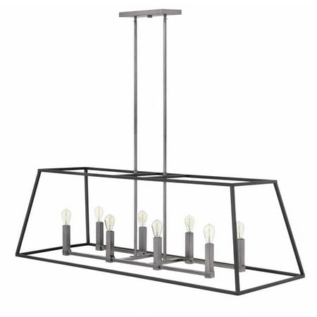 

Modern Farmhouse Eight Light Chandelier-Aged Zinc Finish Bailey Street Home 81-Bel-3002251
