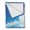 thumbnail image 2 of Island Soft Flannel Fleece Throw Blanket, Big Tall Poda Cliff Rock in the Sea in Coastline Exotic Vacation Scene, Cozy Plush for Indoor and Outdoor Use, 60" x 80", Blue White Cream, by Ambesonne, 2 of 5