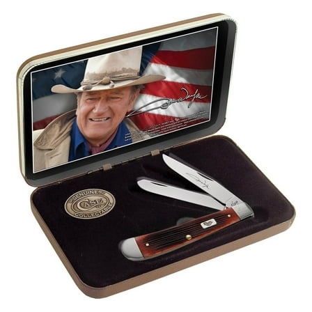 Dark Red John Wyne Trapper Pocket Knife Gift Set