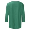 thumbnail image 5 of Fiaer Christmas Women T Shirts 3/4 Sleeve Wine Glass Trendy Xmas Tshirts Crew Neck Oversized Loose Fit Tops Green1 XXL, 5 of 5