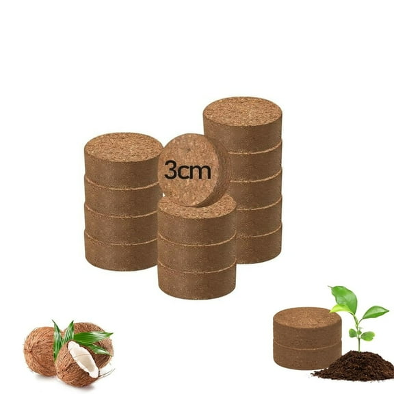 20Pack Coir Pellets Seed Starting Soil,1.2x0.4In Portable Coco Peat Soil for Indoor Outdoor,QZS Compressed Coir Fiber Potting Soil for Plants,Herb