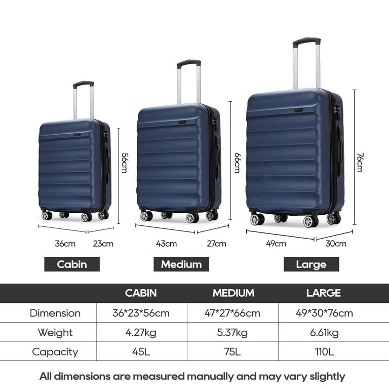 Combo Set Of 3 Luggage Trolley Bags - (56 Cm)